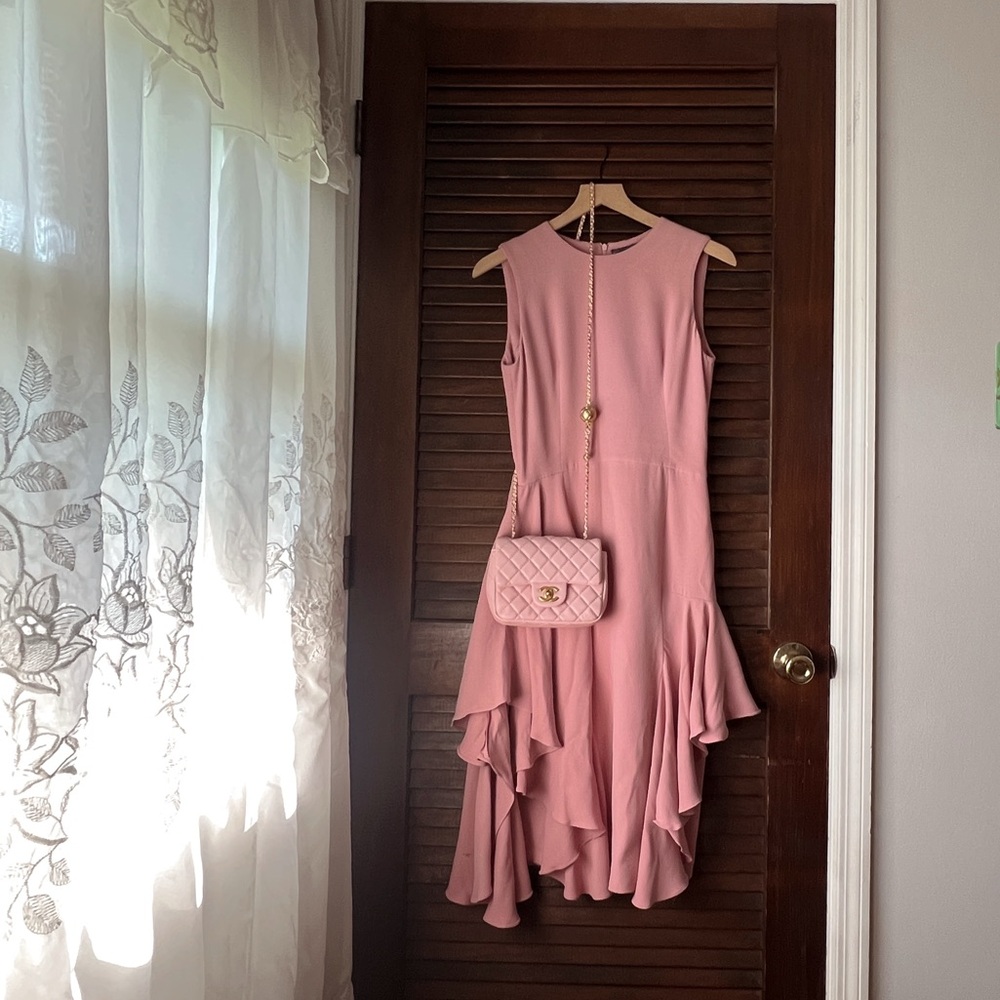 Alexander McQueen Sugar Pink High-Low Ruffle Dress